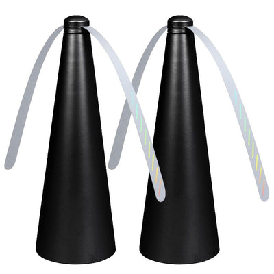 2 Pack Outdoor Fly Repellent Fan, Outside or Inside Table use, Restaurant, Barbeque, Events, Deter Flies, Wasps, Bees, Other Moscas and Bugs Away, Battery Operated, Tabletop, Hanging Hook.