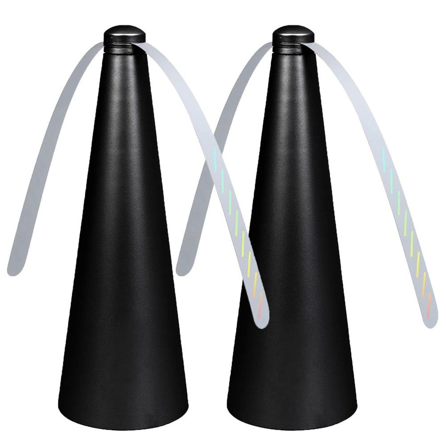2 Pack Outdoor Fly Repellent Fan, Outside or Inside Table use, Restaurant, Barbeque, Events, Deter Flies, Wasps, Bees, Other Moscas and Bugs Away, Battery Operated, Tabletop, Hanging Hook.