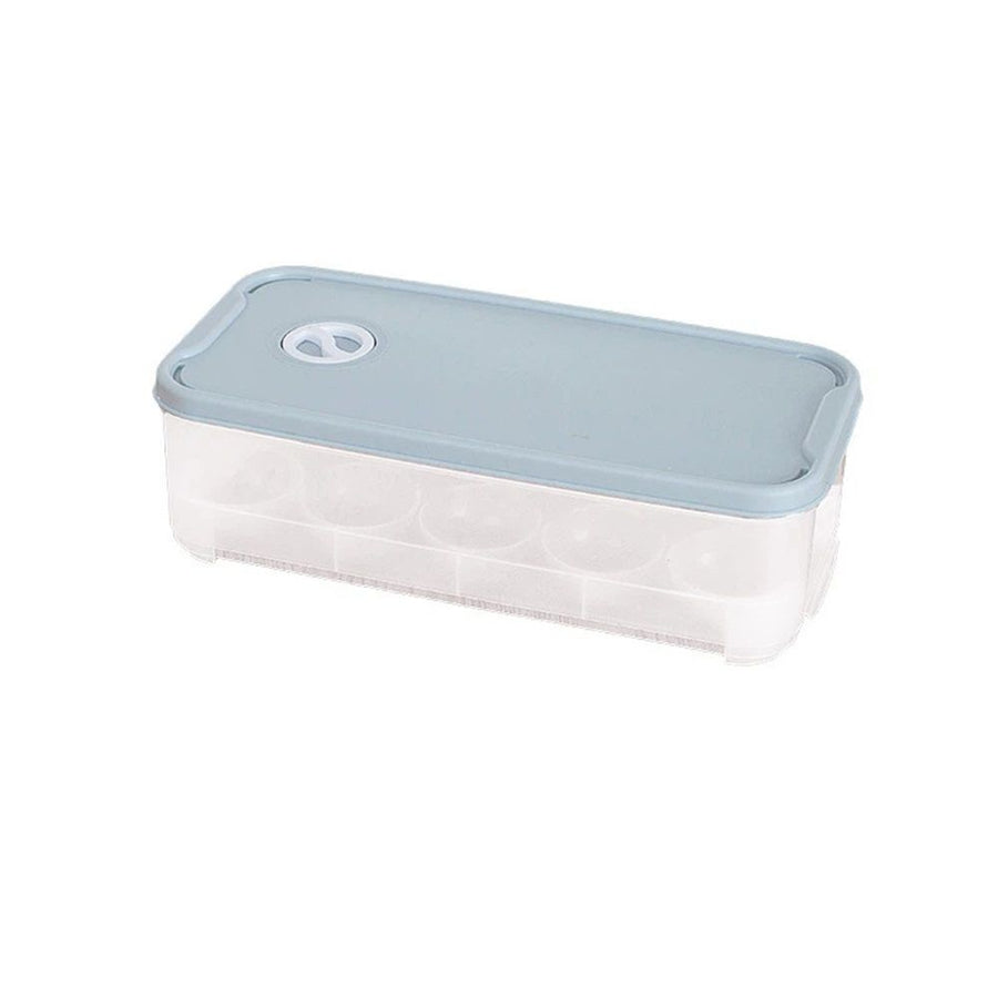 Egg Storage Box with Lid, Dual-layer Fridge Preservation Container, Airtight Food Organizer for Refrigerator Fresh-keeping, Light Blue Plastic Holder for Kitchen Use