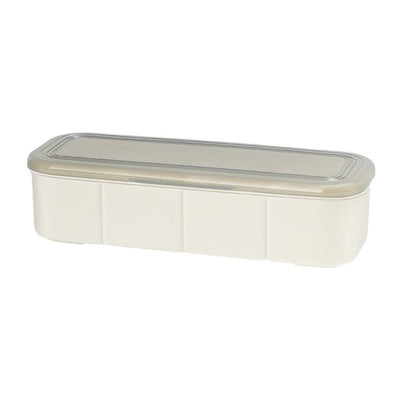 Clear Seasoning Box with 4 Compartments - Spice Organizer with Lids and Spoons - Condiment Container Set for Salt, Sugar, Pepper, and More - Countertop Spice Storage
