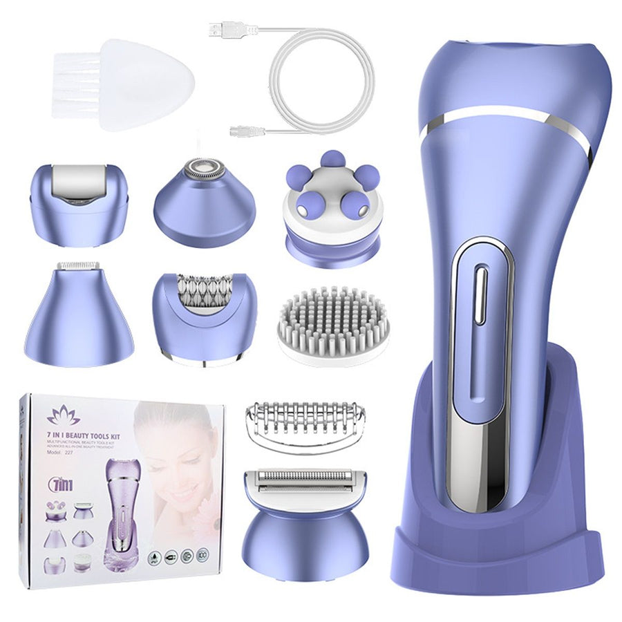 Epilator for Women, 7 in 1 Hair Removal for Women, Body Shaver, Bikini Trimmer, Face Razor, Facial Brush, Face Massage, Foot Callus Remover, IPX7 Waterproof Electric Shavers, Ideal Female Gift