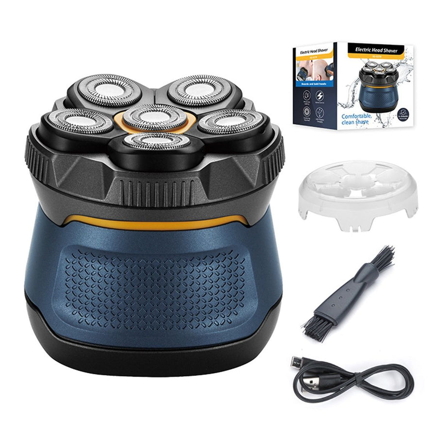 Titanium Electric Head Shaver - Rechargeable Head and Face Shaver for Men, Cordless Razor, Hypoallergenic Wet/Dry Shaving, Precision Head Trimmer, Lithium Power, Battery Powered