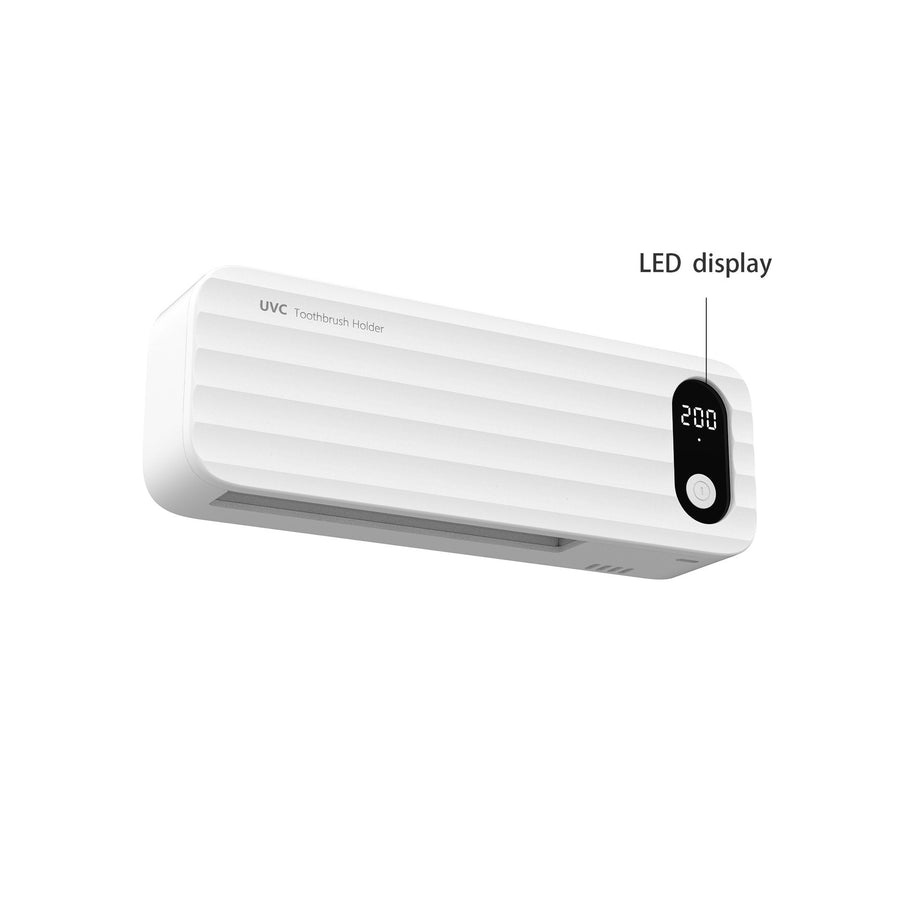 Toothbrush Cleaner, 5 Slots Wall Mounted Toothbrush Holder for Bathroom, Timer Function, Cordless & No Drilling