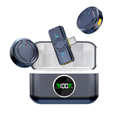 Wireless Lavalier Microphone , Noise Canceling USB C Microphones Clip on Mic with Charging Case for Video Recording Vlogging