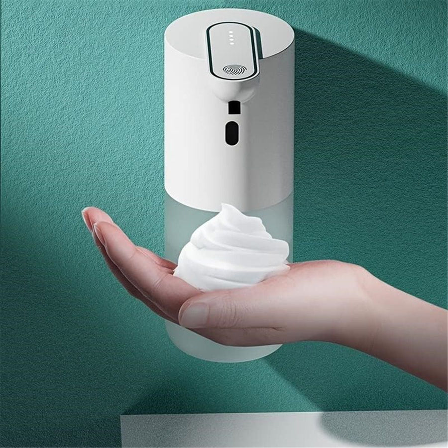 Automatic Foaming Soap Dispenser, Rechargeable, 400ml Touchless Soap Dispenser, Wall-Mounted, Waterproof Hands Free Infrared Motion Sensor Countertop, Auto Foam, Soap Pump