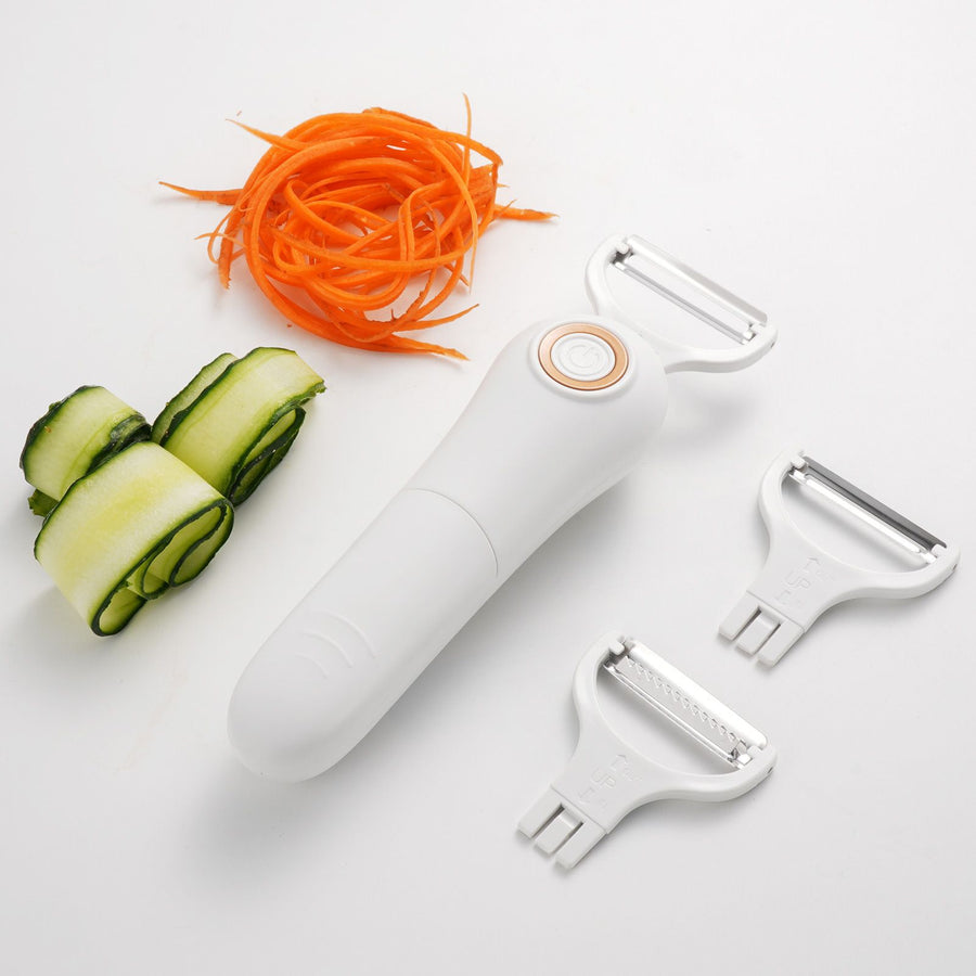 Electric Potato Peeler, Handheld Electric Vegetables and Fruit Peeler 3-in-1 Pro Set, USB Rechargeable Kitchen Gadgets for Apples, Potato, Carrots, Cucumber