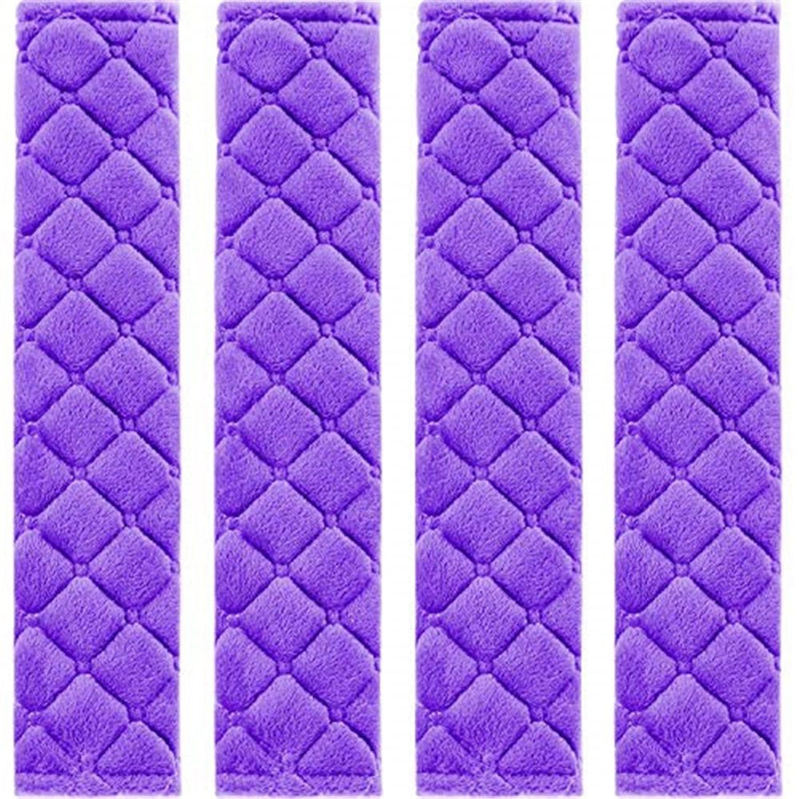 Car Seat Belt Pads Cover, 4 Pack Seat Belt Shoulder Strap Covers Protector to Release Stress to Your Neck and Shoulder for a Safety Driving (Purple)