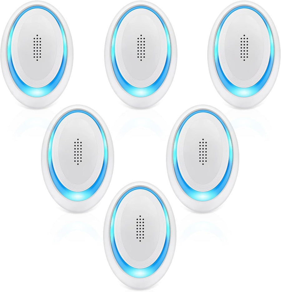 Ultrasonic Pest Repeller 6 Packs,Electronic Pest Repellent Pest Control Indoor for Living Room, Office, Warehouse, Garage, Hotel