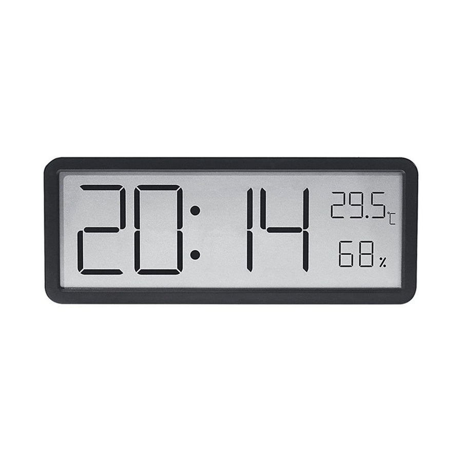 Digital Wall Clocks Battery Operated,Modern Wall Clocks for Living Room Decor, Simple Digital Wall Clock with Temperature/Date/Time, Small Desk Clock for Bedroom Office(Black)