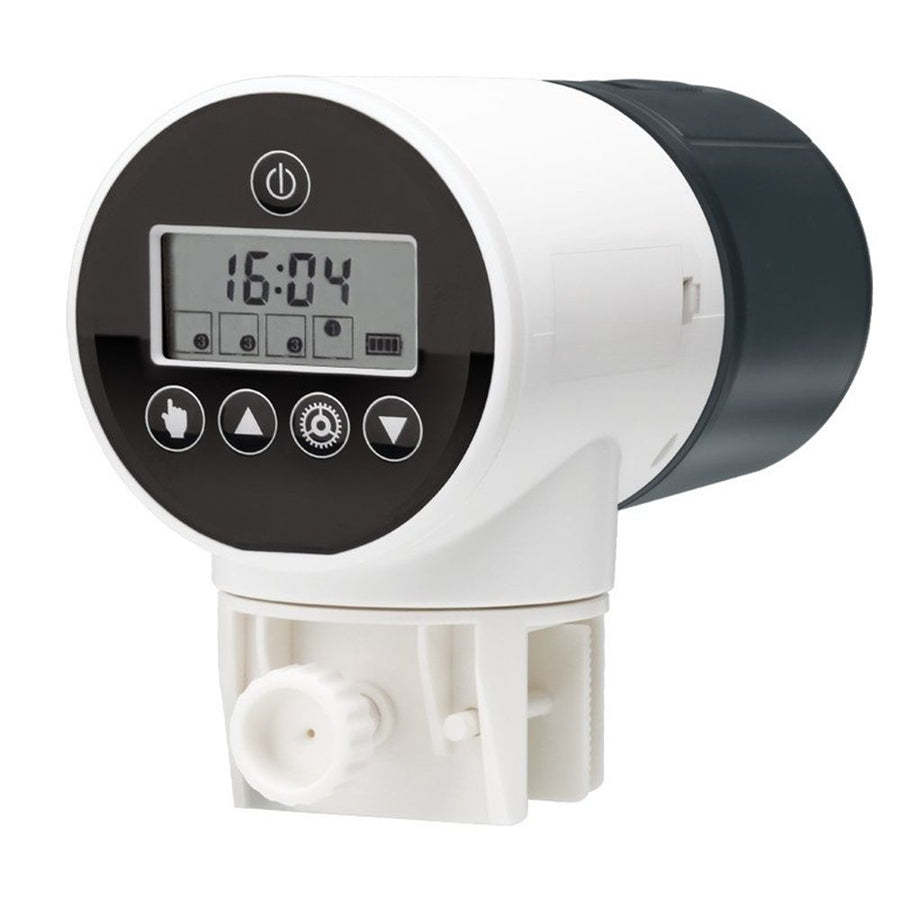 Automatic Fish Feeder Dispenser for Aquarium: Rechargeable Auto Feeders for Tank Turtle Pond Betta - 200ml Smart Food Feeding Timer Dispensers（with battery）
