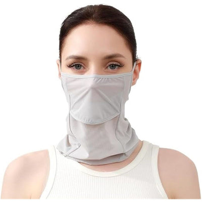 Cold Sensation Sunscreen Pure Silk Mask, Sun Shade UV Protection UPF50+ Breathable, Sweat Absorbent and Quick Drying, Reusable Mask for Running/Beach/Fitness/Party/Fishing/Riding/Hiking