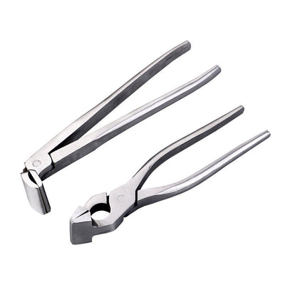 2 pack Professional Leather Tools Flat Pliers Straight Nose Plier DIY Edge Adjustment Press Flatten Forceps Handbag Wallet Making Tool (Straight Nose Plier and Bend pliers)