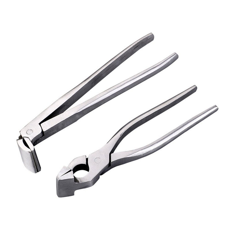 2 pack Professional Leather Tools Flat Pliers Straight Nose Plier DIY Edge Adjustment Press Flatten Forceps Handbag Wallet Making Tool (Straight Nose Plier and Bend pliers)