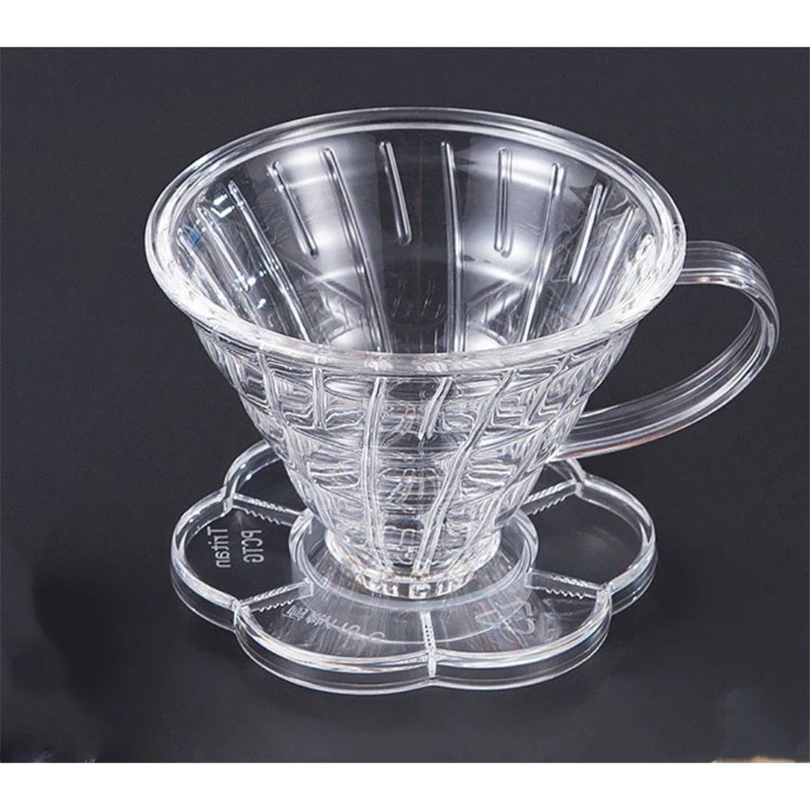 V60 Plastic Dripper ,Transparent Dripper Clear Coffee Hand Drip for Travel, Camping, Office, Home, Cafe, Coffee Gifts