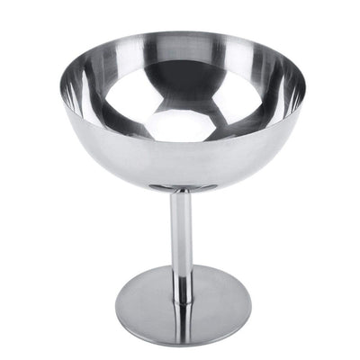 Stainless Steel Ice Cream Cup, Serving Dessert Bowls Cups Sauce Bowls Mini Round Footed Yogurt Snack Candy Cups for Salad Fruit Pudding (190ml)