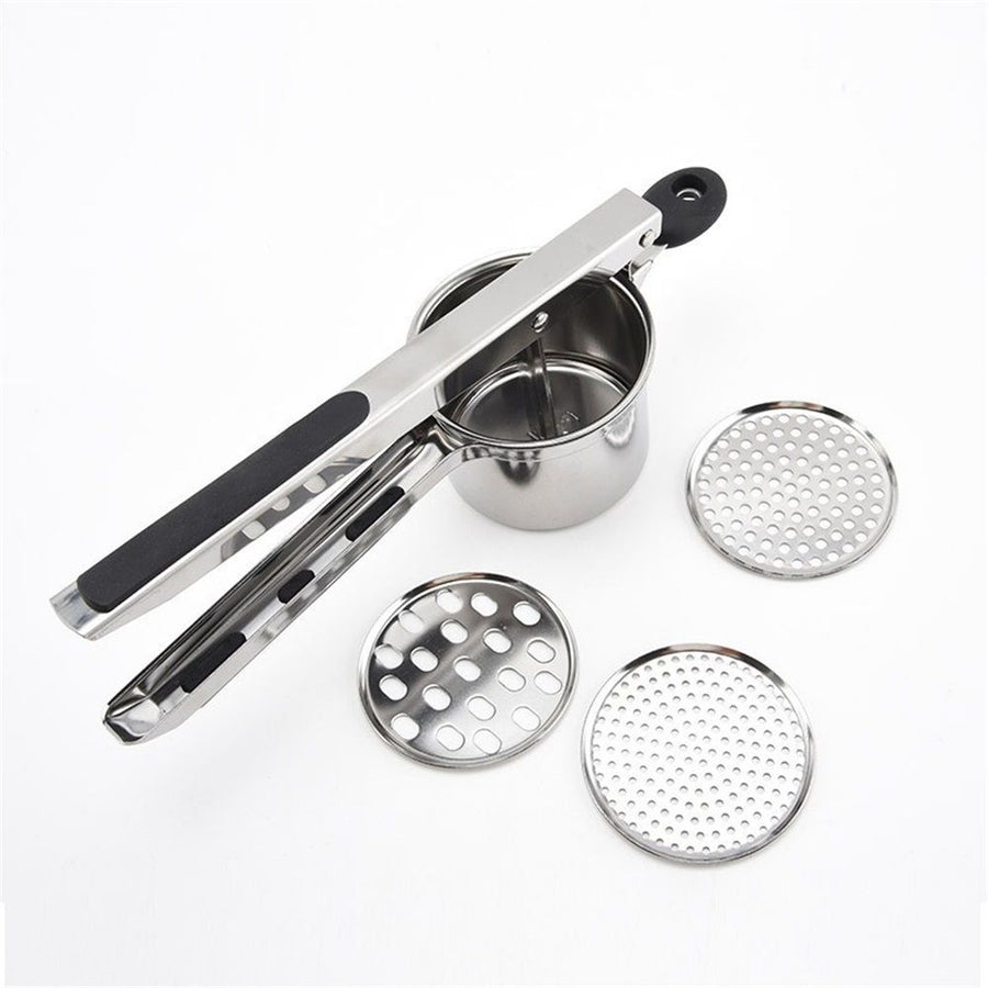 Potato Ricer, Ricer for Mashed Potatoes, 3 Interchangeable Discs Potato Masher Stainless Steel for Fluffy Mashed Potatoes, Heavy Duty Spaetzle Maker with Handle, for Gnocchi Spaghetti