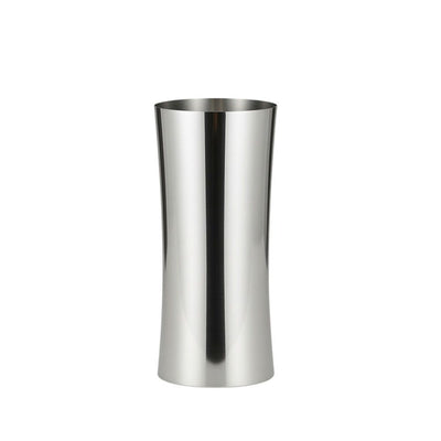 Stainless Steel Vase Coated Flower Holder with Mirror Polished Surface and Wire Drawing Inside (Silver)
