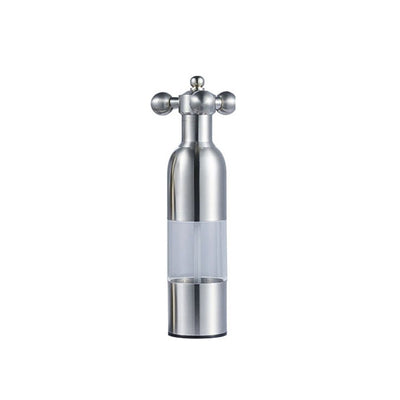 Salt and Pepper Grinder, Manual Stainless Steel Faucet Salt Shakers Mill with Handle, Refillable Adjustable Coarseness, for Home, Restaurant, BBQ,Silver,small（only one grinder）