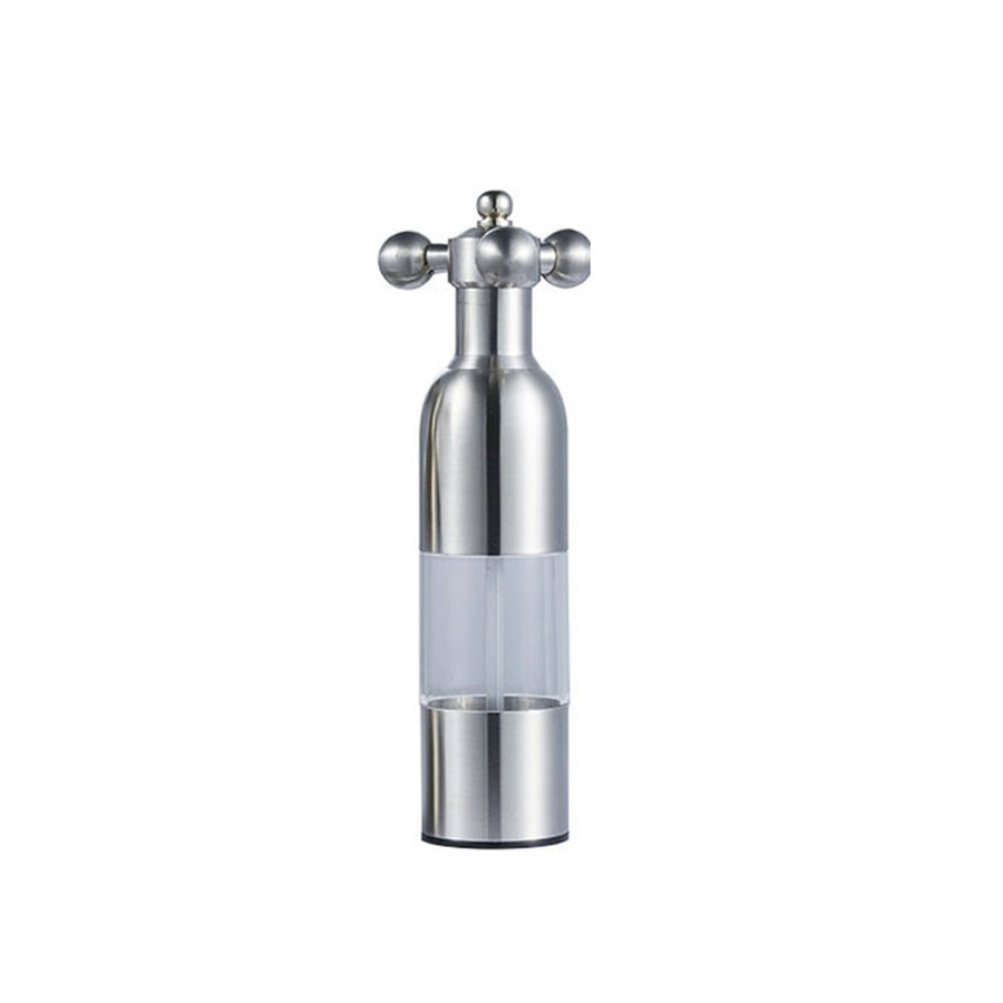 Salt and Pepper Grinder, Manual Stainless Steel Faucet Salt Shakers Mill with Handle, Refillable Adjustable Coarseness, for Home, Restaurant, BBQ,Silver,small（only one grinder）