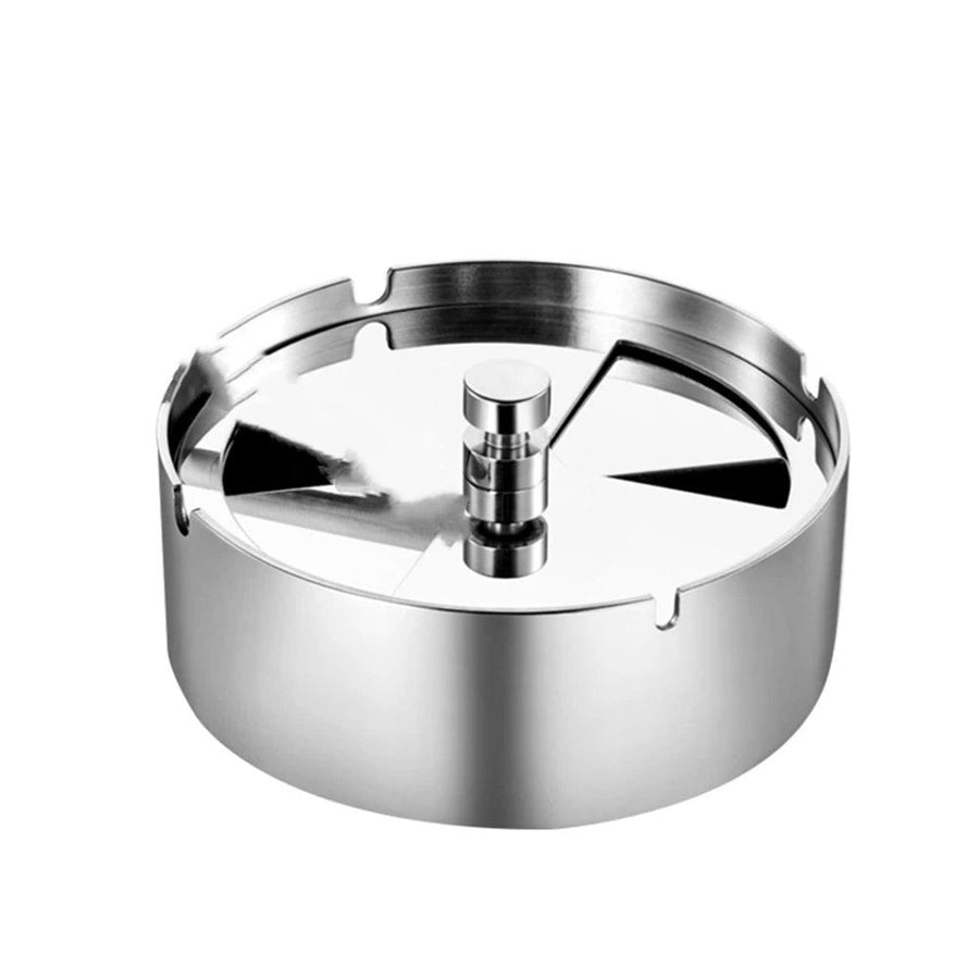 Stainless Steel Ashtray , Automatically Extinguished Tray, Gifts Home Decorations, Stainless Steel Silver Tabletop Smoking Tray