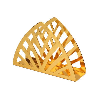 2 pack Napkin Holders, Golden stainless steel Napkin Holder, Table Napkin Organizer, Gold Napkin Holder Triangle Shape Vertical Type, Tissue Dispenser for Kitchen & Picnic