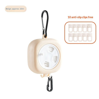 2 pack Portable Travel Clothesline Cord, Adjustable 10m Camping Clothes line, Laundry Drying Rope for Hotel Trip, Cruise, Outdoor/Indoor, Windproof Clothespins
