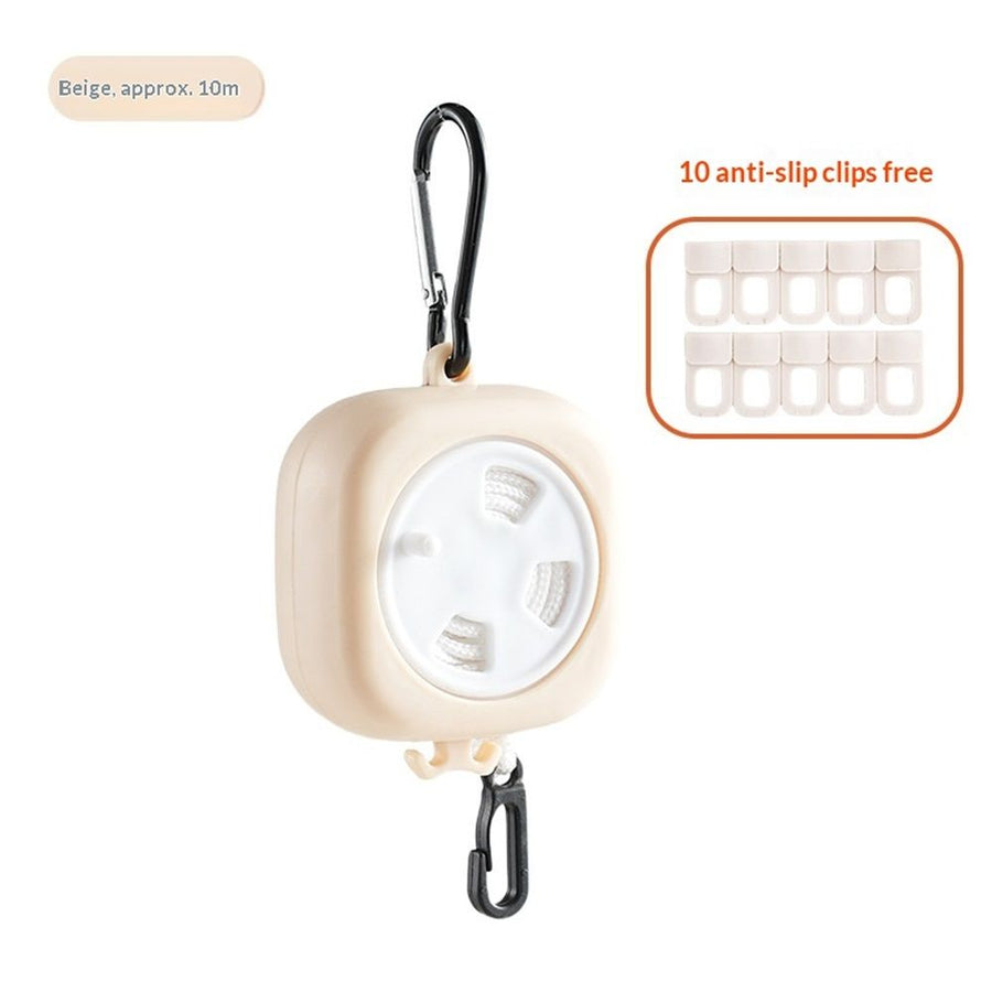 2 pack Portable Travel Clothesline Cord, Adjustable 10m Camping Clothes line, Laundry Drying Rope for Hotel Trip, Cruise, Outdoor/Indoor, Windproof Clothespins