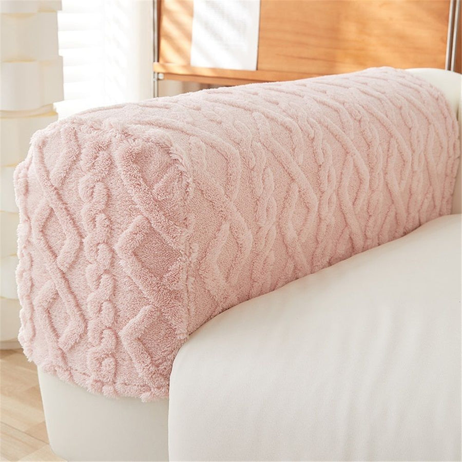 Couch Arm Covers Set of 2 - Stretch Sofa Armrest Protectors with Non-Slip Grip, Machine Washable Fabric for Recliner/Loveseat/Sectional (Pink)