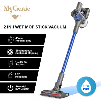 NNEDSZ MyGenie H20 PRO Wet Mop 2-IN-1 Cordless Stick Vacuum Cleaner Handheld Recharge - Blue-0
