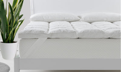 NNEDSZ  Comfort Duck Feather and Down Mattress Topper 1800GSM Pillowtop Underlay - Single - White-0
