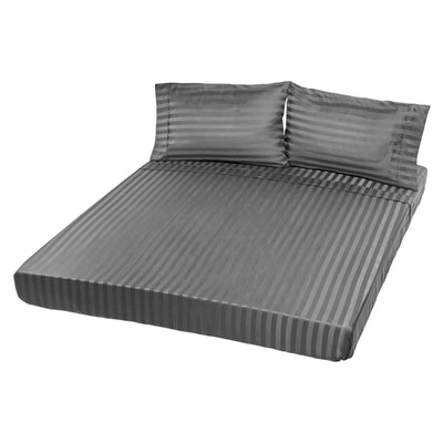 NNEDSZ  Comfort 1200TC Sheet Set Damask Cotton Blend Ultra Soft Sateen Bedding - Queen - Charcoal Grey-0