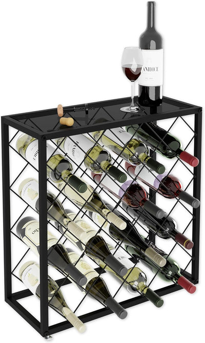 NNEDSZ Freestanding Metal Wine Rack for 25 Bottles-0