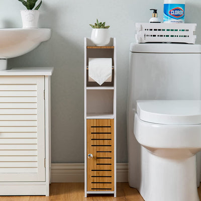 NNEDSZ Toilet Paper Roll Holder for Bathroom with roller (Bamboo, 76cm)-0