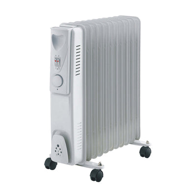 NNEDSZ 11-Fin Oil Column Heater 2400W w/ 3 Heat Settings & Wheels-0