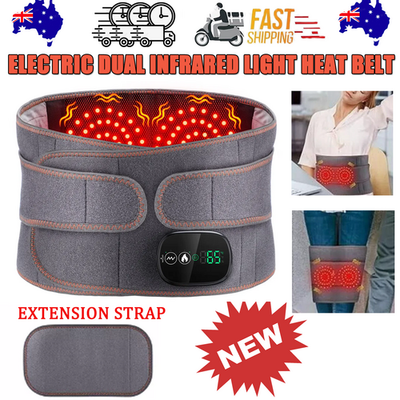 NNEDSZ Electric Dual Infrared Light Heat Back Massager Waist Brace Lumbar Support Belt-0