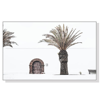 NNEDSZ Wall Art 60cmx90cm European Palm Tree White Frame Canvas-0