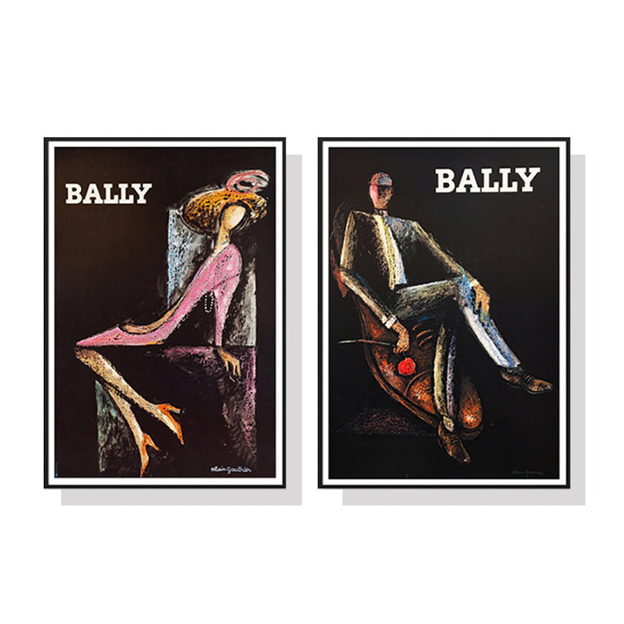 NNEDSZ Wall Art 50cmx70cm Bally Man & Woman 2 Sets Black Frame Canvas-0
