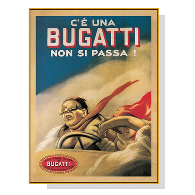 NNEDSZ Wall Art 50cmx70cm Bugatti Gold Frame Canvas-0