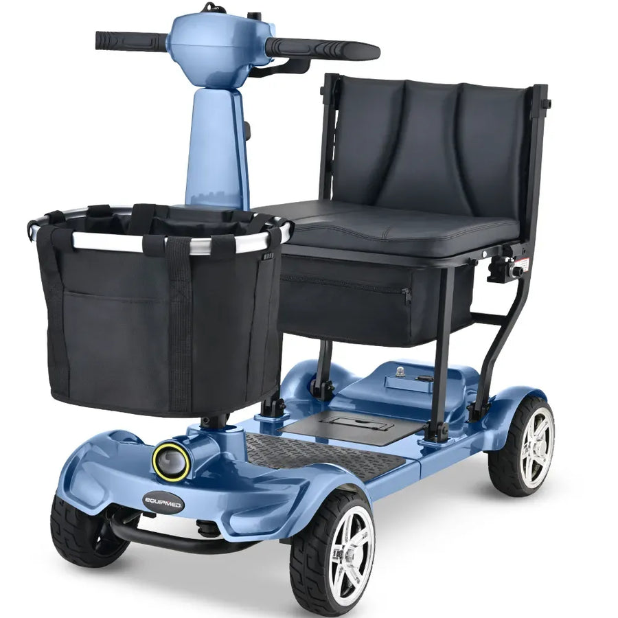 EQUIPMED SmartPacer+ Ultra-Lightweight Mobility Scooter w/ Li-ion Battery, Only 19kg, Foldable, Airline Approved, 120kg Capacity, Blue