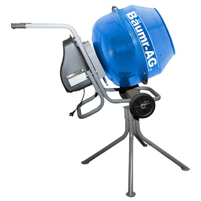 NNEDSZ BAUMR-AG 140L Portable Cement Concrete Mixer with Pedestal Stand, 550W Electric Motor, 10 Inch Solid Rubber Wheels-0