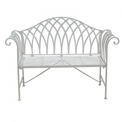 NNEDSZ White Lavinia Iron Outdoor Bench-0