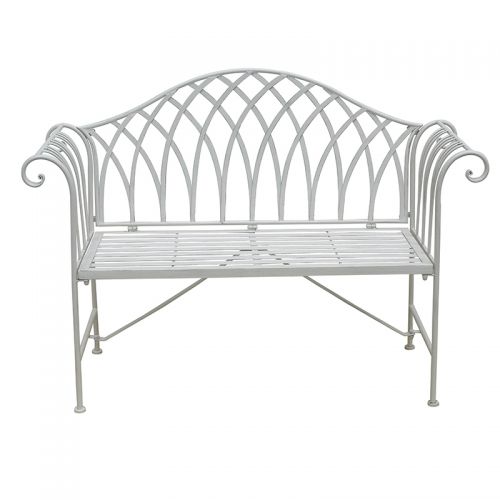 NNEDSZ White Lavinia Iron Outdoor Bench-0
