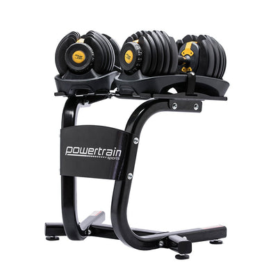 NNEDSZ  48KG Adjustable Dumbbell Set With Stand - Gold-0
