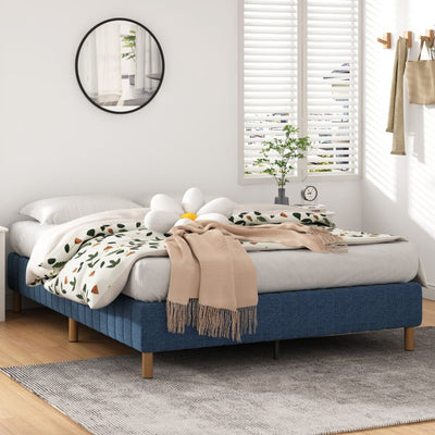 NNEDSZ Metal Bed Frame Mattress Foundation Blue – King-0