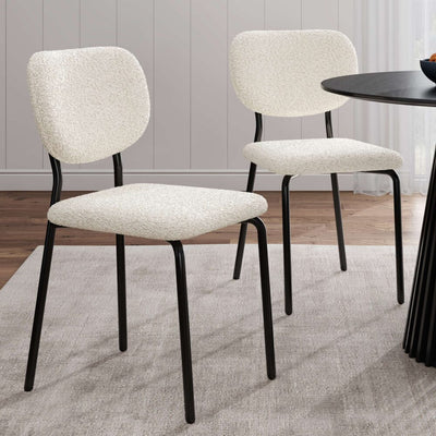 NNEDSZ White Whisper Teddy Fabric Dining Duo-0