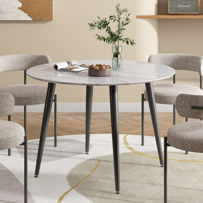 NNEDSZ Round MDF Marbling Dining Table-0