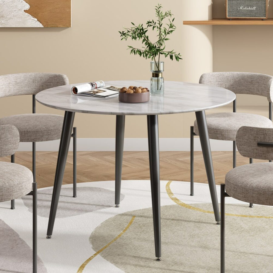 NNEDSZ Round MDF Marbling Dining Table-0