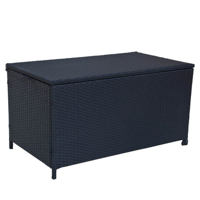 NNEDSZ Outdoor PE Wicker Storage Box Garden 320L-Black-0