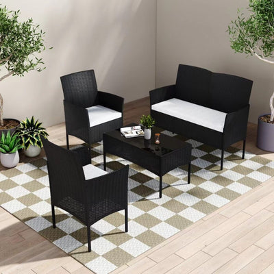 NNEDSZ Ville 4-Seater PE Wicker Outdoor Lounge Sofa Set-0