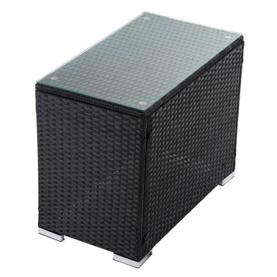 NNEDSZ Black Wicker End Table-0